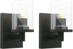 Lighting Pack of 2 Modern Glass Wall Lights