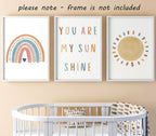 You Are My Sunshine Unframed Prints with Rainbow (Set of 3)