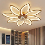 35.4" Ceiling Fans with Lights and Remote LED