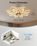 35.4" Ceiling Fans with Lights and Remote LED