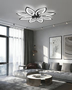 35.4" Ceiling Fans with Lights and Remote LED