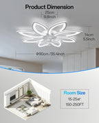 35.4" Ceiling Fans with Lights and Remote LED