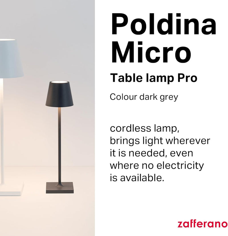 Poldina Micro Lamp Rechargeable Cordless Table with Touch