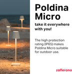 Zafferano Poldina Micro Lamp Rechargeable Cordless Table