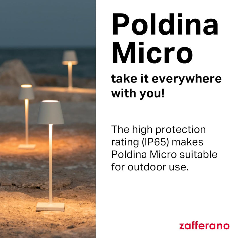 Poldina Micro Lamp Rechargeable Cordless Table with Touch