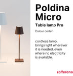 Zafferano Poldina Micro Lamp Rechargeable Cordless Table