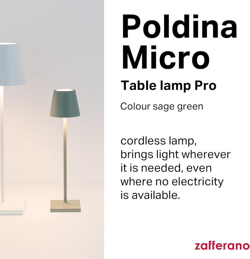 Poldina Micro Lamp Rechargeable Cordless Table with Touch