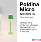 Zafferano Poldina Micro Lamp Rechargeable Cordless Table