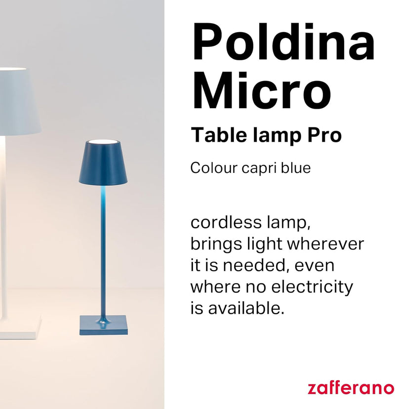 Poldina Micro Lamp Rechargeable Cordless Table with Touch