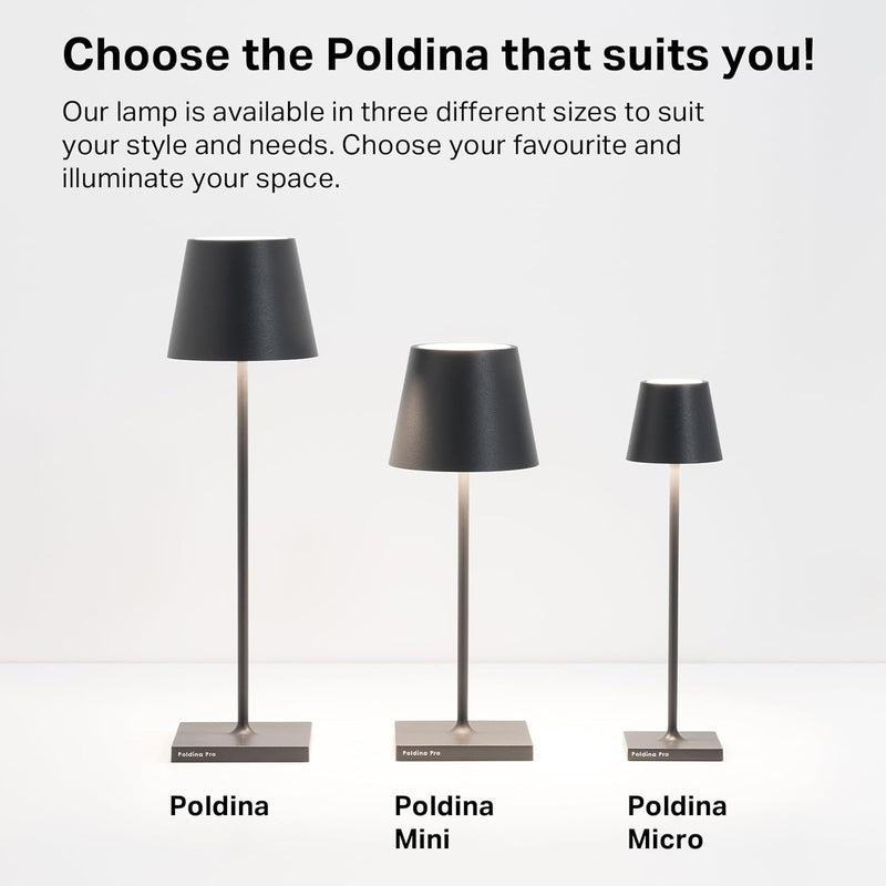 Poldina Micro Lamp Rechargeable Cordless Table with Touch