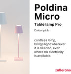 Zafferano Poldina Micro Lamp Rechargeable Cordless Table