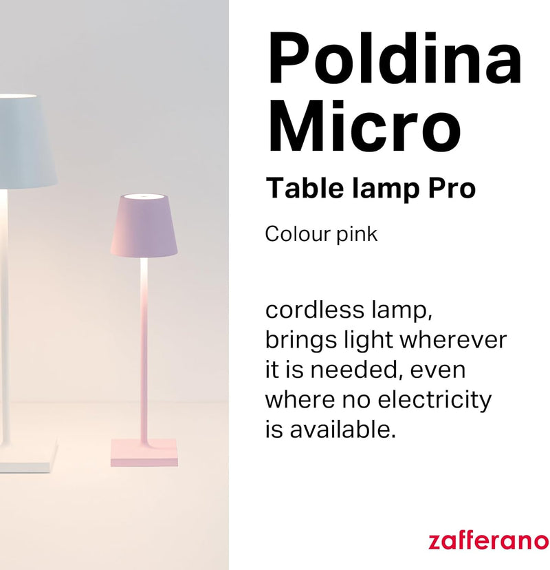 Poldina Micro Lamp Rechargeable Cordless Table with Touch