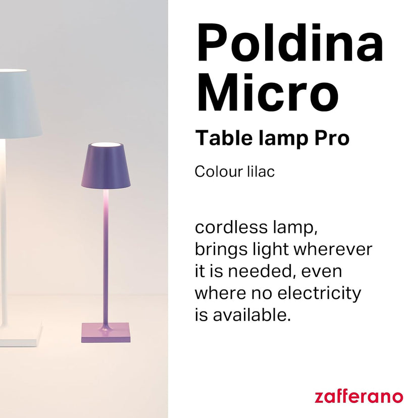 Poldina Micro Lamp Rechargeable Cordless Table with Touch