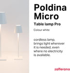 Zafferano Poldina Micro Lamp Rechargeable Cordless Table