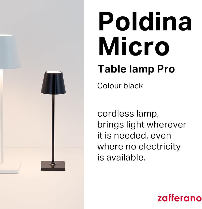 Poldina Micro Lamp Rechargeable Cordless Table with Touch