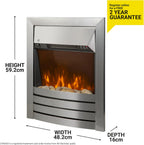 2KW Stainless Steel Electric Inset Fire Stove