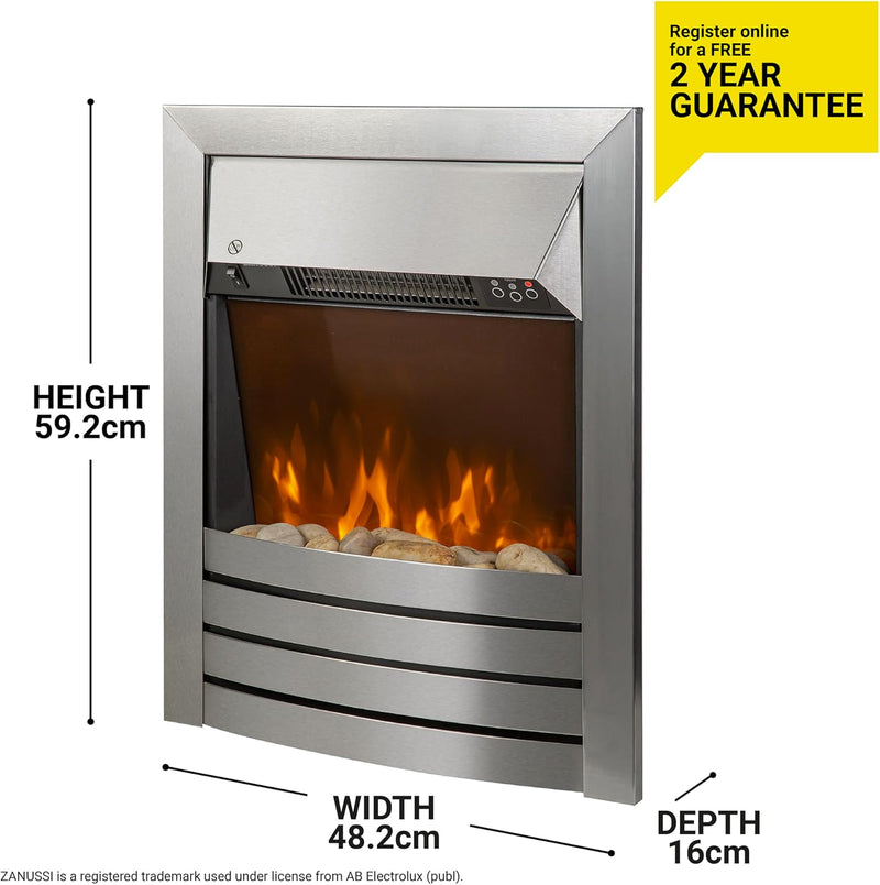 2KW Stainless Steel Electric Inset Fire Stove