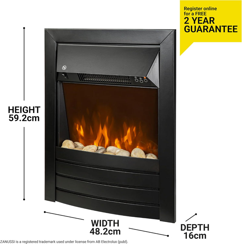 2KW Stainless Steel Electric Inset Fire Stove