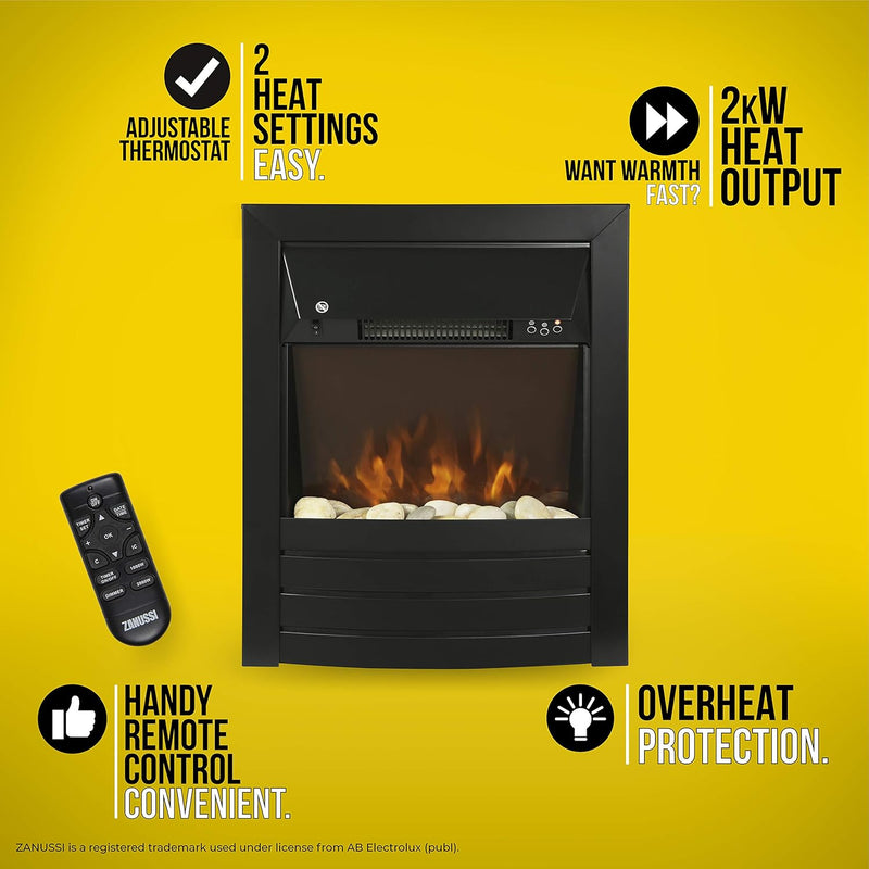 2KW Stainless Steel Electric Inset Fire Stove