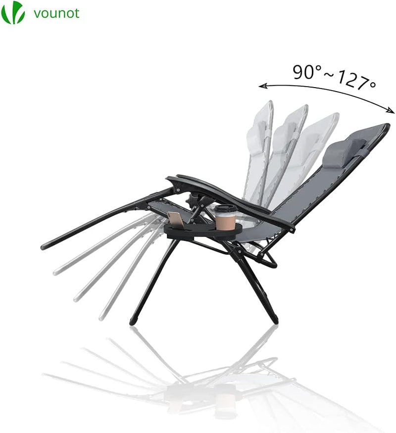 Zero Gravity Chair Folding Sun Loungers Recliner Garden