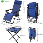 Zero Gravity Chair Folding Sun Loungers Recliner Garden