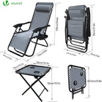 Zero Gravity Chair Folding Sun Loungers Recliner Garden