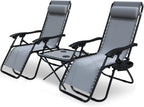 Zero Gravity Chair Folding Sun Loungers Recliner Garden