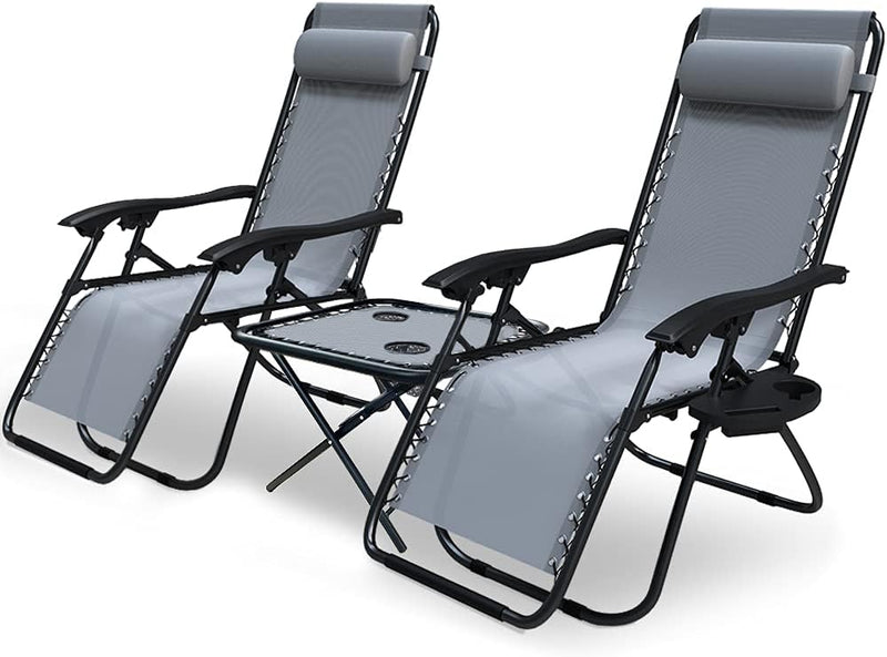 Zero Gravity Chair Folding Sun Loungers Recliner Garden