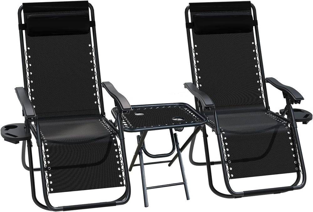 Zero Gravity Chair Folding Sun Loungers Recliner Garden