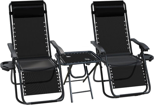 Zero Gravity Chair Folding Sun Loungers Recliner Garden