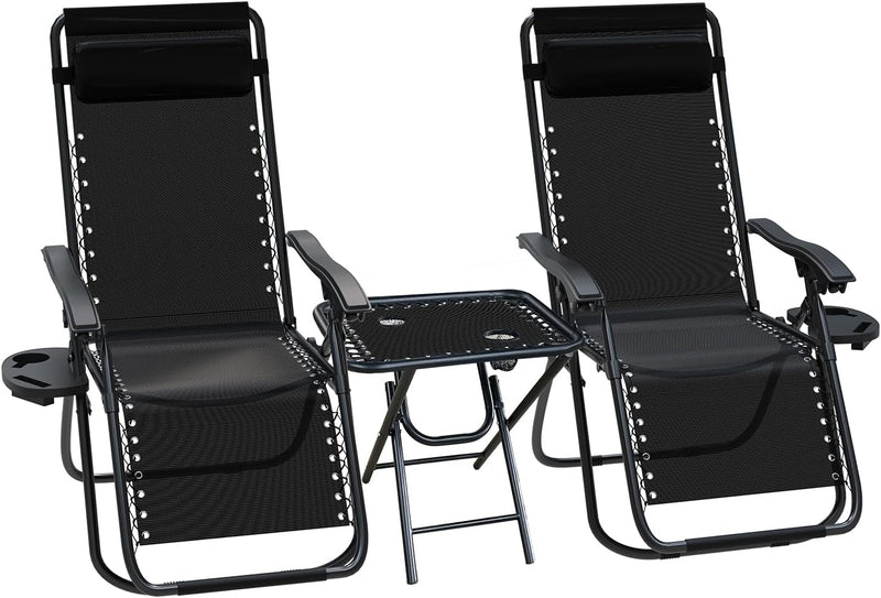 Zero Gravity Chair Folding Sun Loungers Recliner Garden