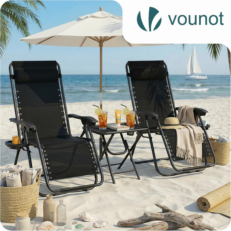 Zero Gravity Chair Folding Sun Loungers Recliner Garden