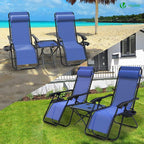 Zero Gravity Chair Folding Sun Loungers Recliner Garden