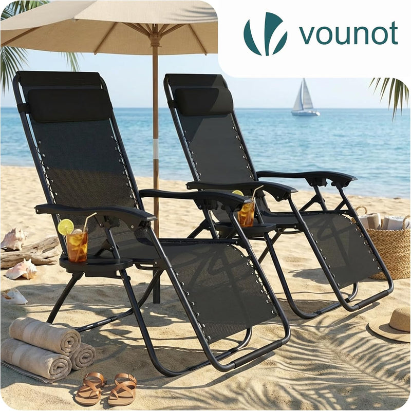Zero Gravity Chair Folding Sun Loungers Recliner Garden
