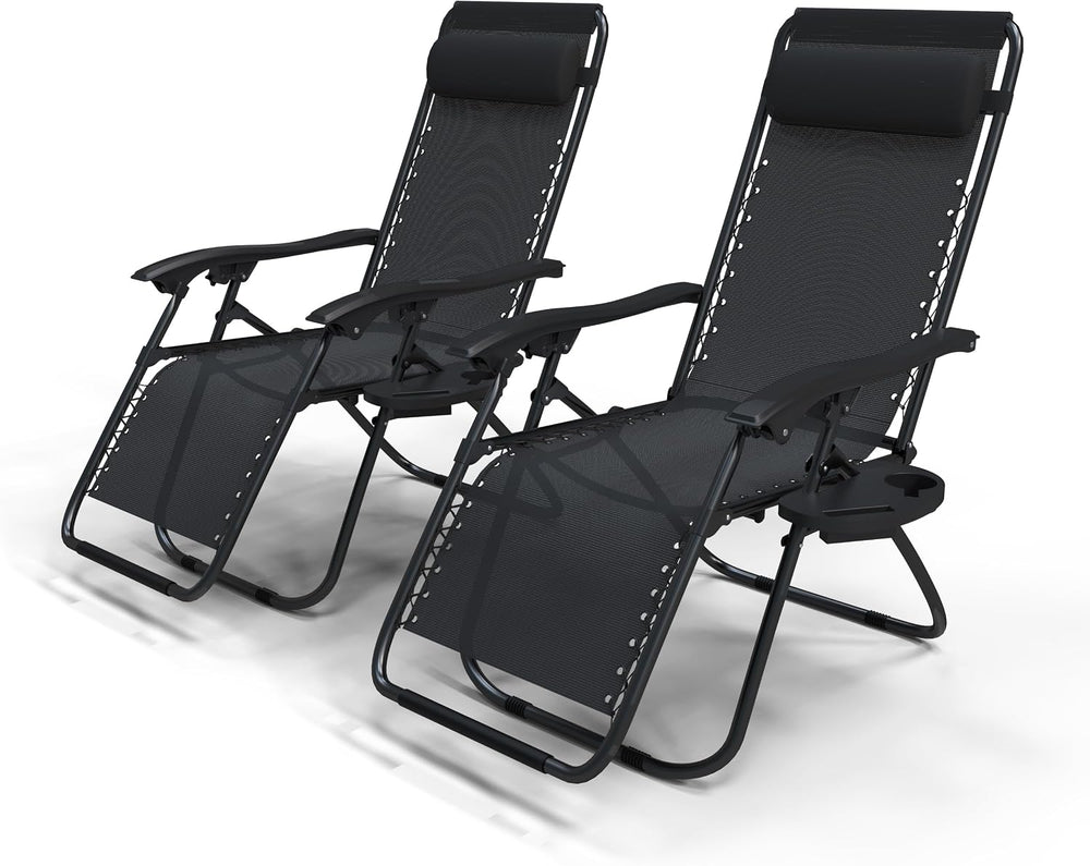 Zero Gravity Chair Folding Sun Loungers Recliner Garden
