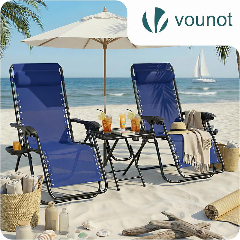 Zero Gravity Chair Folding Sun Loungers Recliner Garden