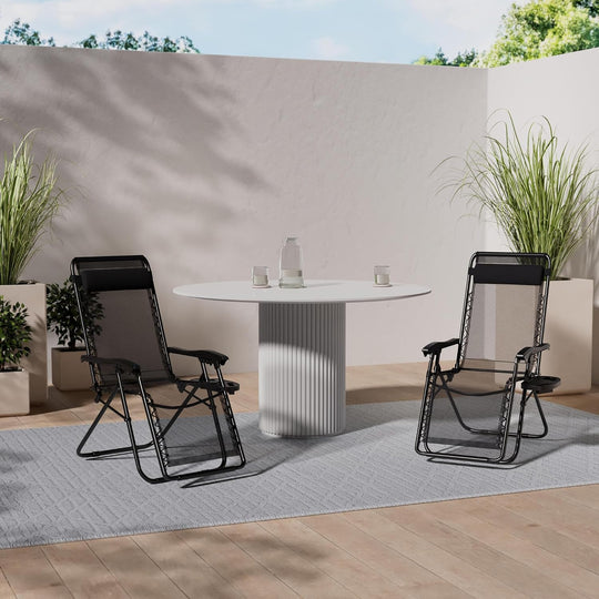 Zero Gravity Chair Folding Sun Loungers Recliner Garden