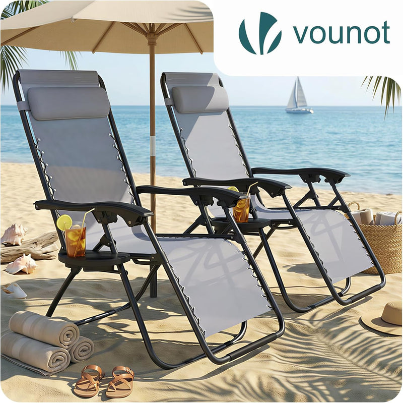 Zero Gravity Chair Folding Sun Loungers Recliner Garden