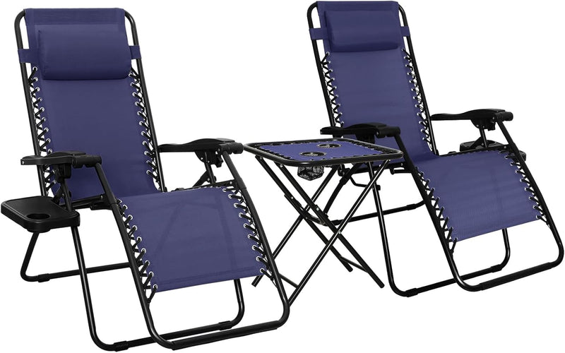 Outdoor Zero Gravity Mesh Lounge Chair with Pillow