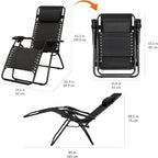 Outdoor Zero Gravity Mesh Lounge Chair with Pillow