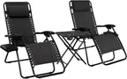 Outdoor Zero Gravity Mesh Lounge Chair with Pillow