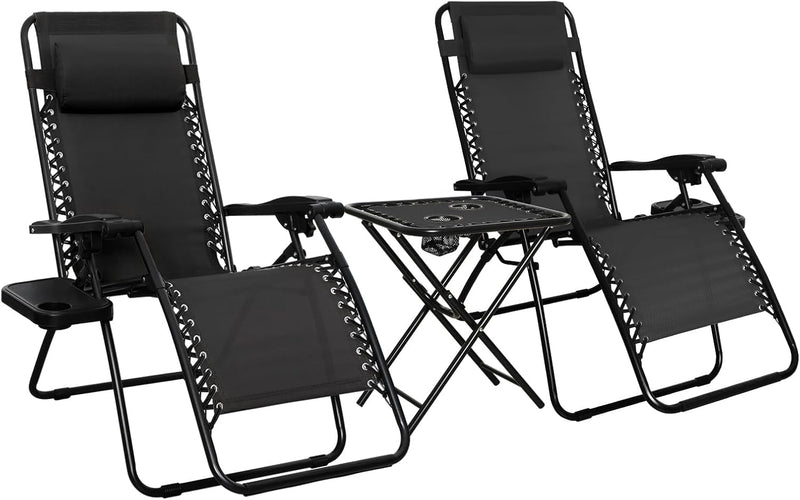 Outdoor Zero Gravity Mesh Lounge Chair with Pillow