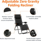 Outdoor Zero Gravity Mesh Lounge Chair with Pillow