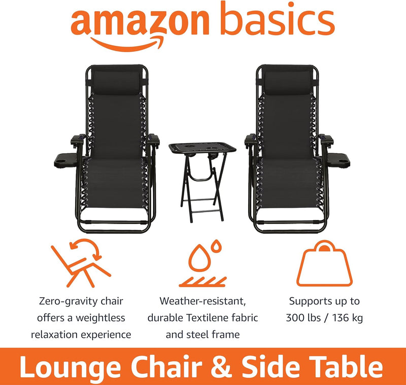 Outdoor Zero Gravity Mesh Lounge Chair with Pillow