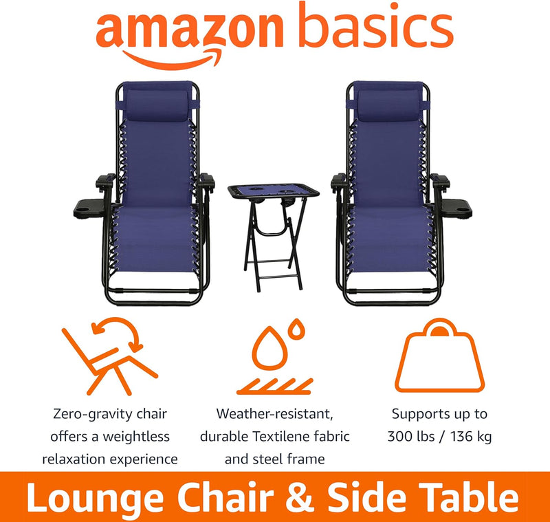 Outdoor Zero Gravity Mesh Lounge Chair with Pillow
