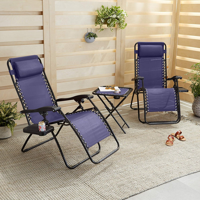 Outdoor Zero Gravity Mesh Lounge Chair with Pillow