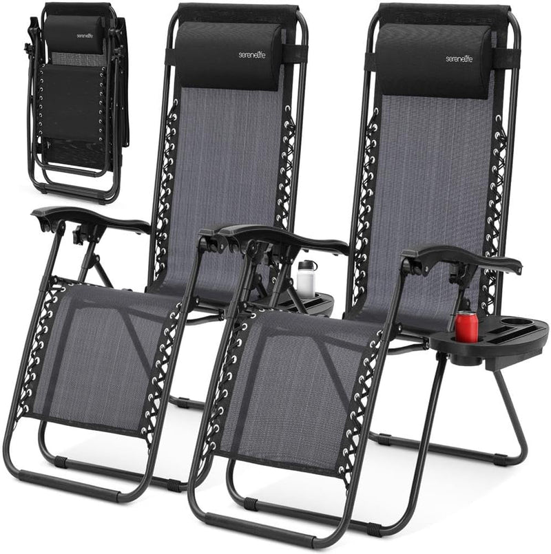 Zero Gravity Lounge Chair Adjustable Recliners (Set of 2)