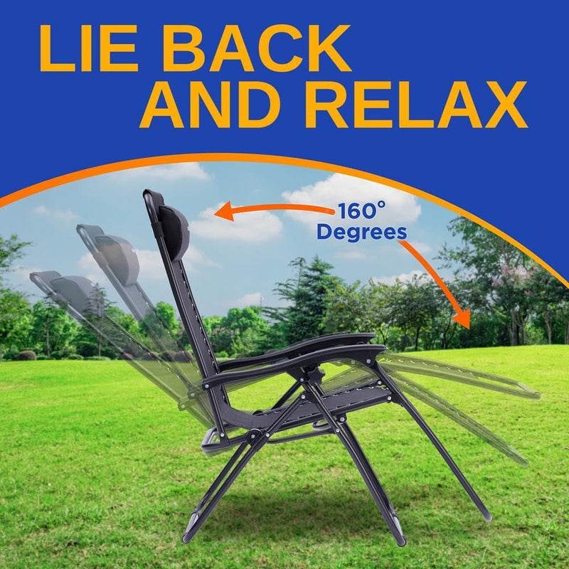 Zero Gravity Lounge Chair Adjustable Recliners (Set of 2)