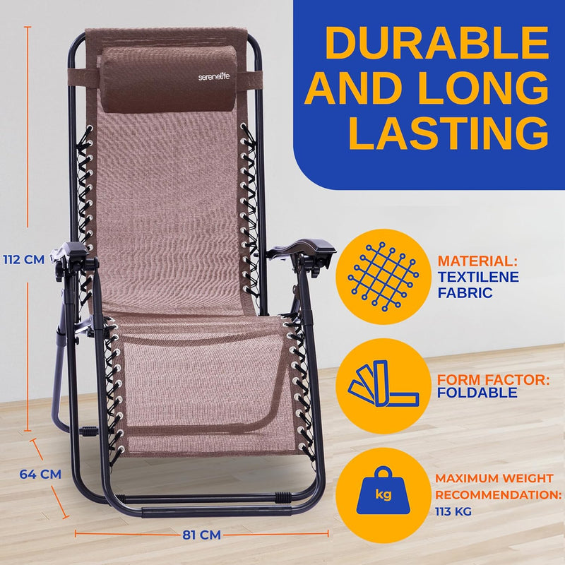 Zero Gravity Lounge Chair Adjustable Recliners (Set of 2)