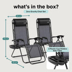 Zero Gravity Lounge Chair Adjustable Recliners (Set of 2)